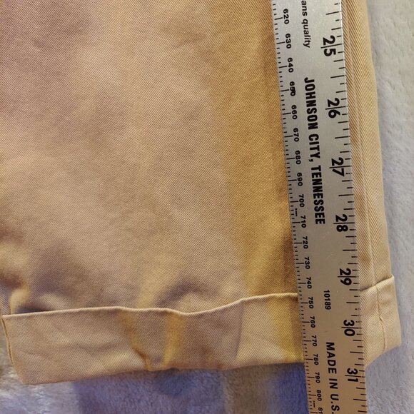 Nautica Mens 38Wx32L Tan cuffed Pleated trouser pants high rise Cotton Career - Picture 7 of 11
